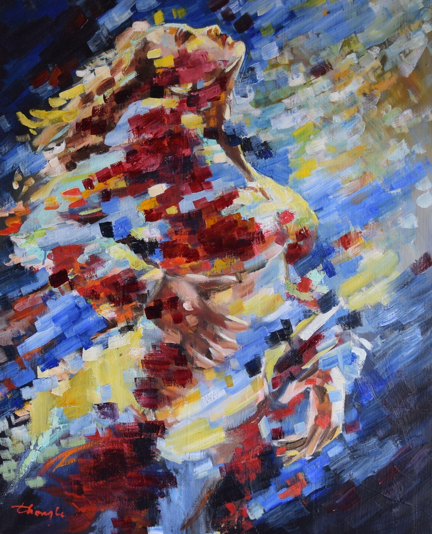 Thong Le Abstract Painting - Spotlight, Painting, Oil on Canvas