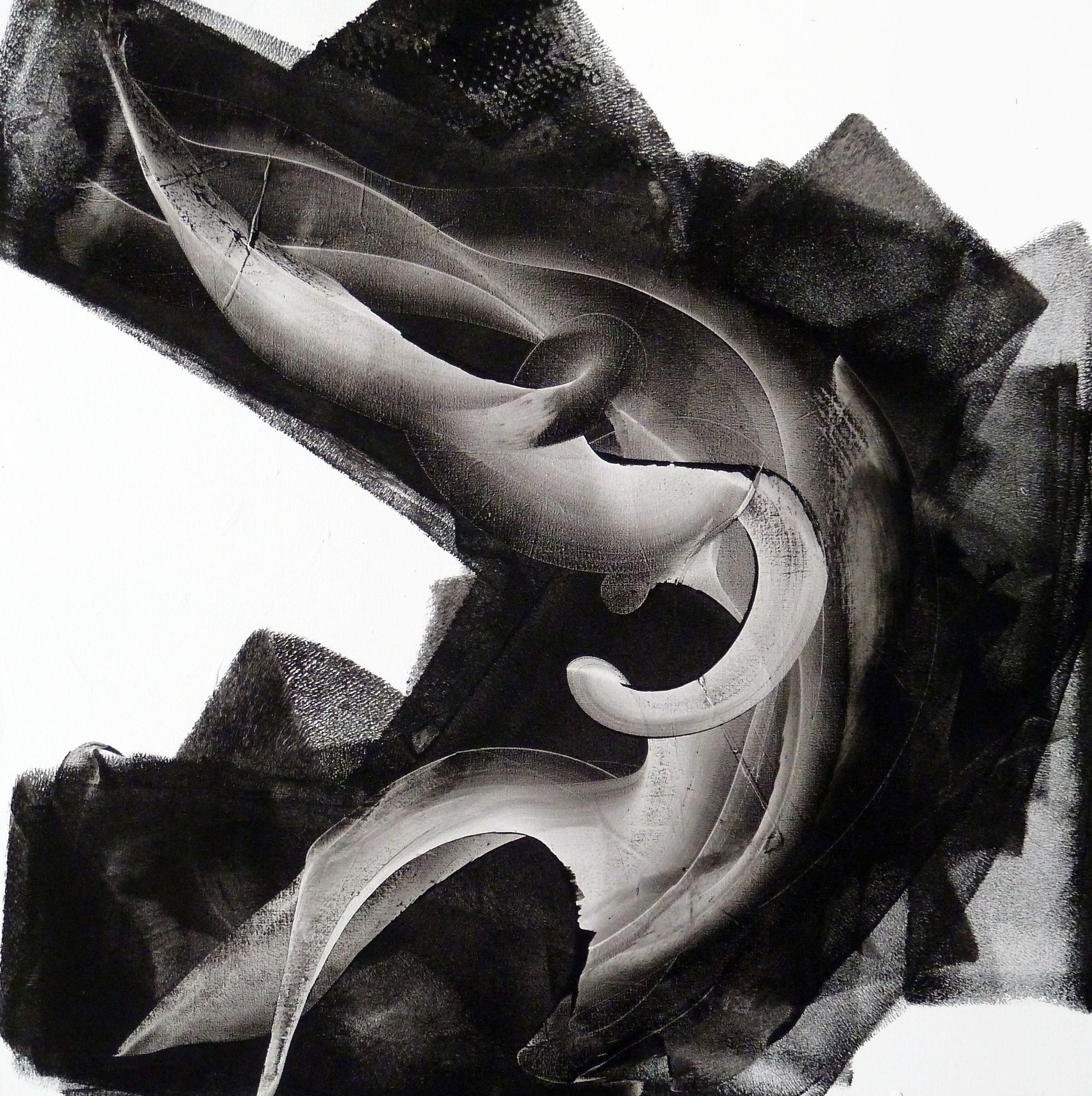 Abstract Painting di Newel Hunter - Né qui né là, Pittura, Acrilico su tela