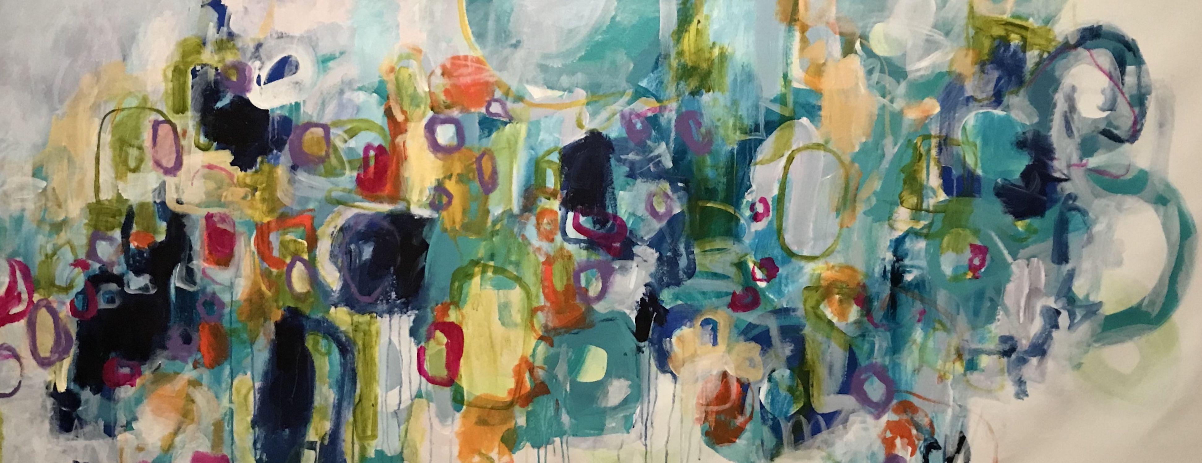 Darlene Watson Abstract Painting - TURNTABLE SPINNIN', Painting, Acrylic on Canvas