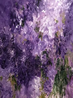 PURPLE WISTERIA NOT JUST IN MONET'S GARDEN, Painting, Acrylic on Canvas