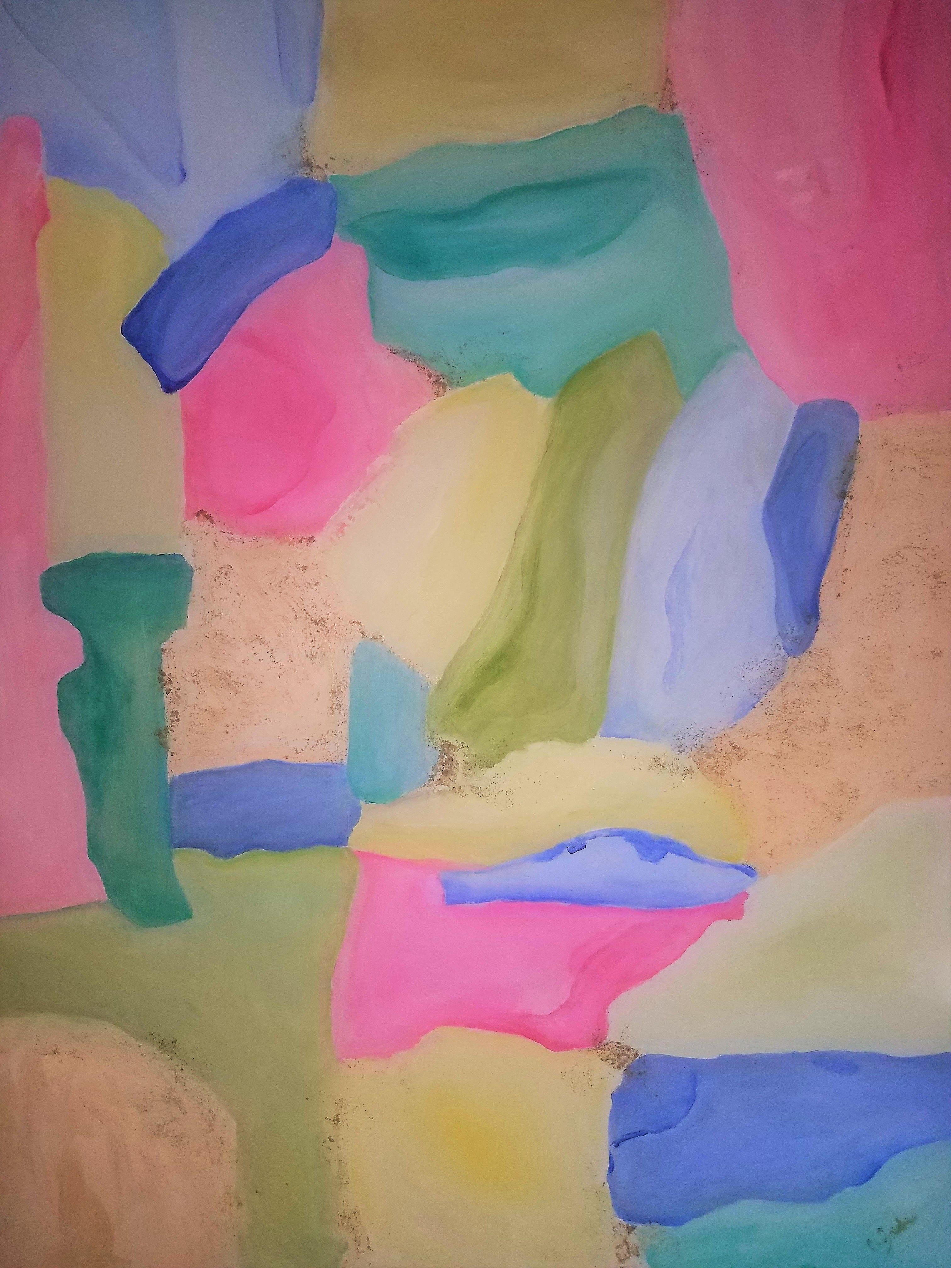 Abstract Painting di Christine Frisbee - Vetro di mare e sabbia, Pittura, Olio su tela