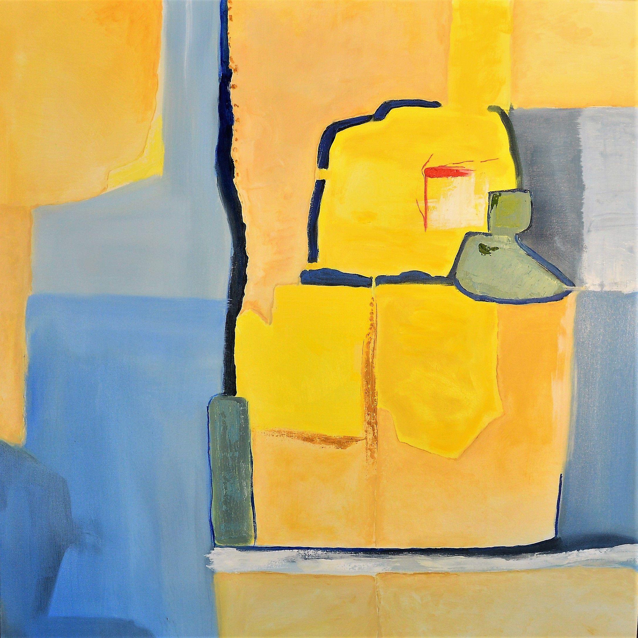 Christine Frisbee Abstract Painting – West Side Dachplatte, Gemälde, Öl auf Leinwand