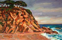 Spanish seaside - XXI century, Oil landscape painting, Colourful