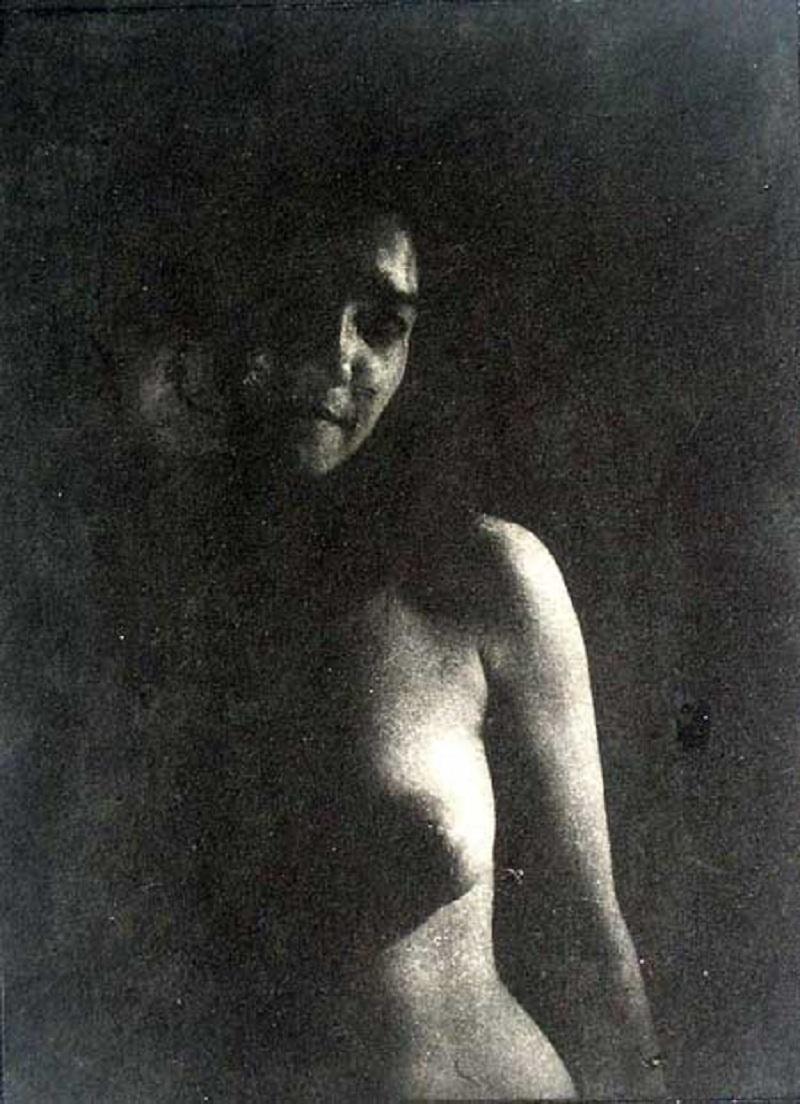 Night nude - XX century, Black and white figurative print