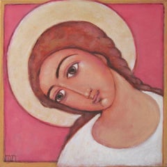 Angel - XXI century, Oil figurative painting, Religious