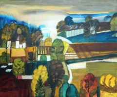 On the way to Brzanka - XXI century, Oil landscape painting, Colourful