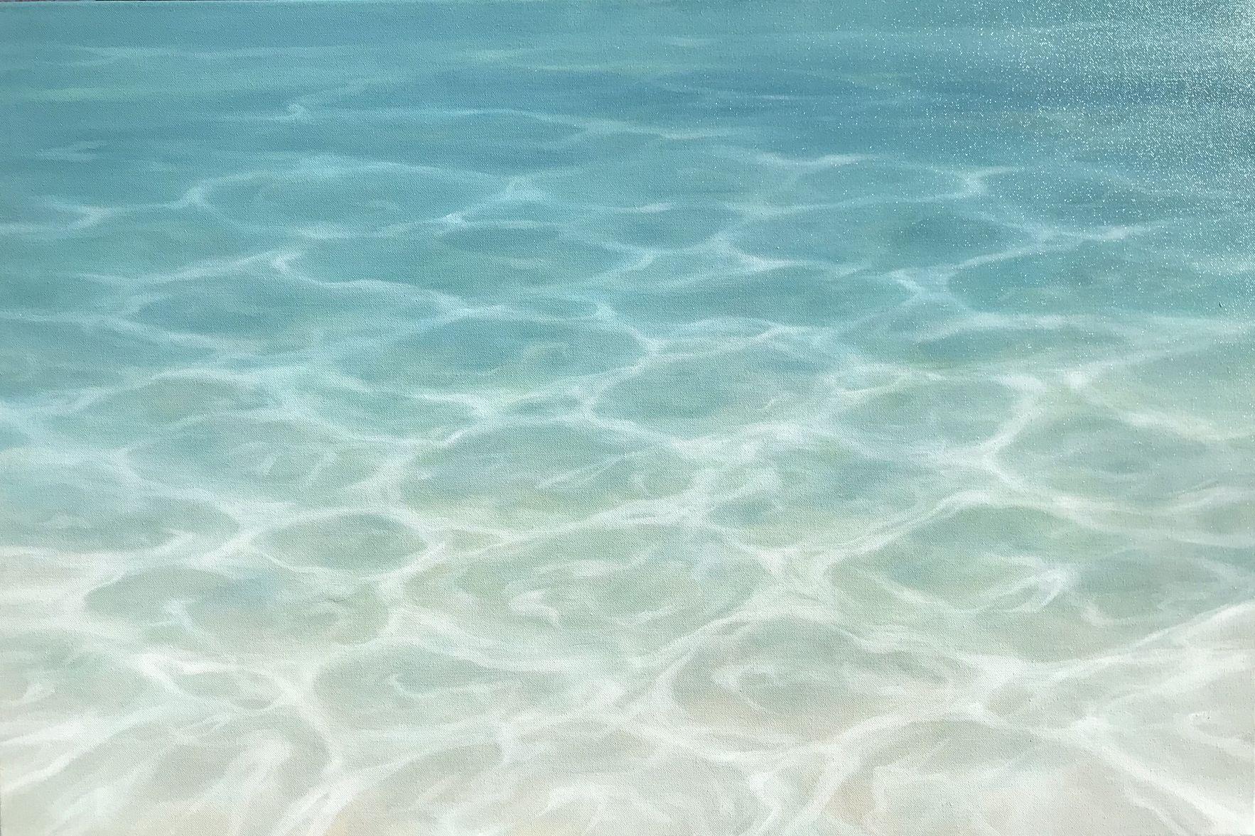 Inspired by the desire to linger near or in warm tropical waters, watching the mesmerizing patterns of light refractions as they move with the currents.   :: Painting :: Realism :: This piece comes with an official certificate of authenticity signed