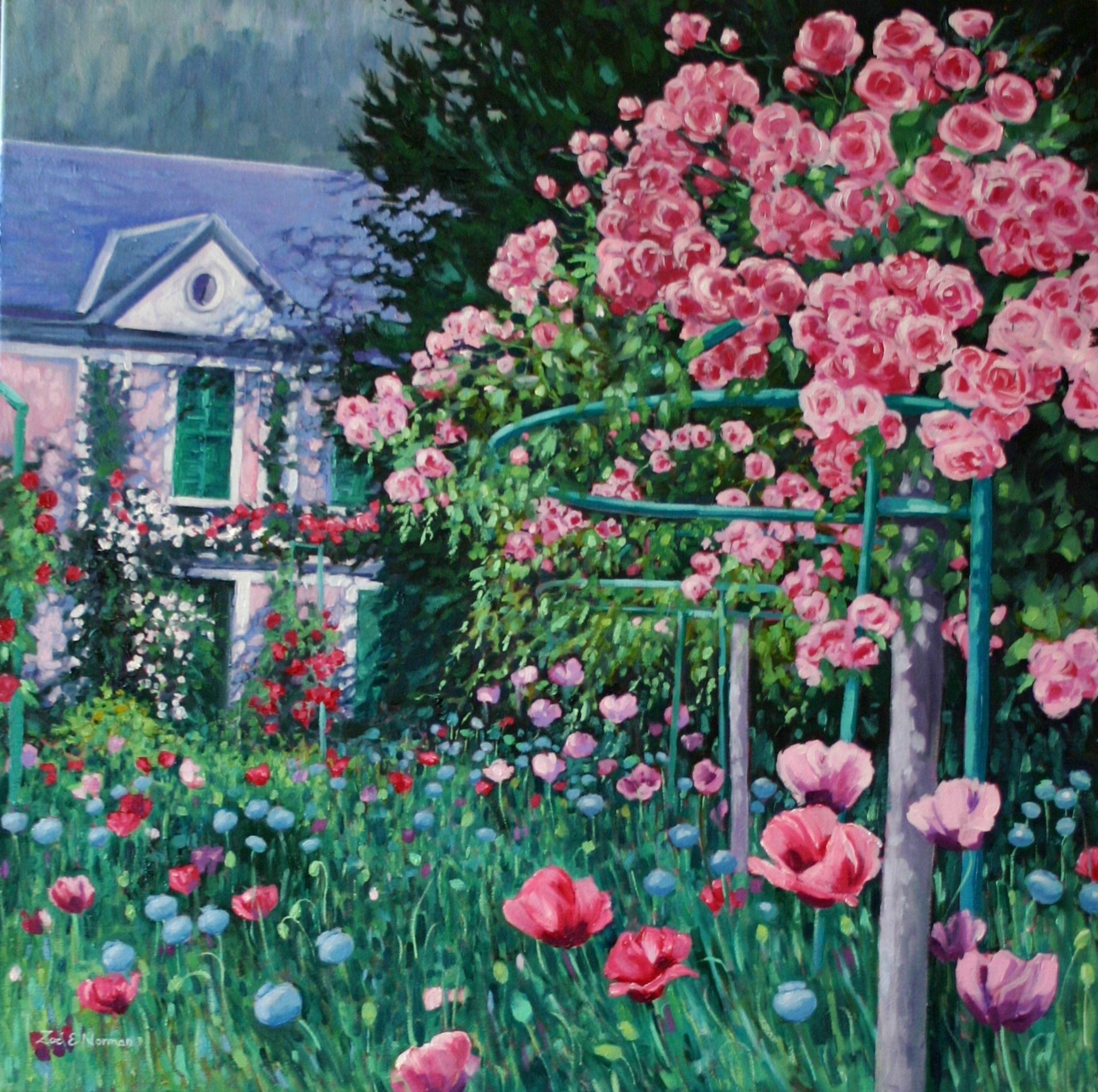 monet roses painting