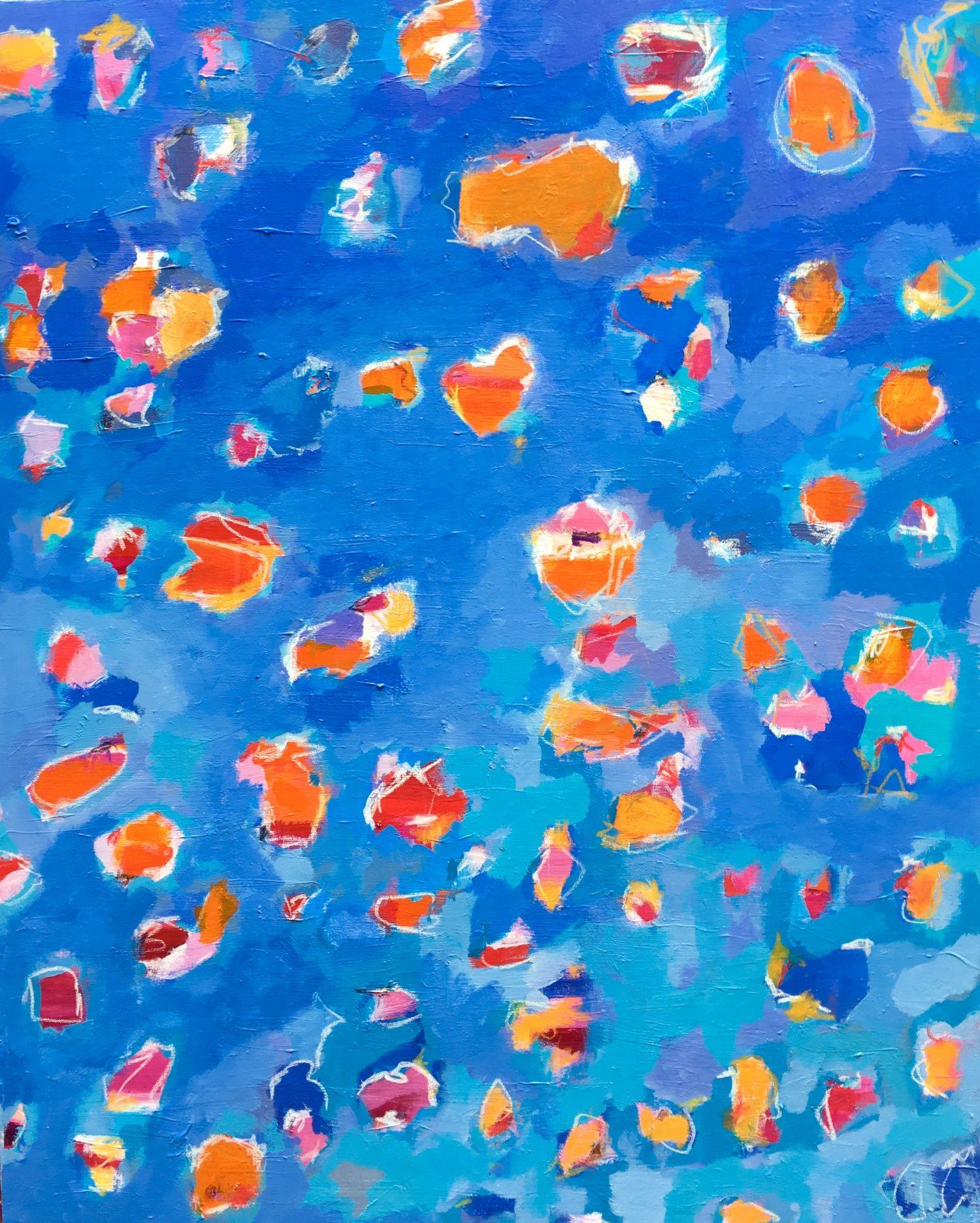 Angela Dierks Abstract Painting - A Mediterranean Holiday, Painting, Acrylic on Canvas