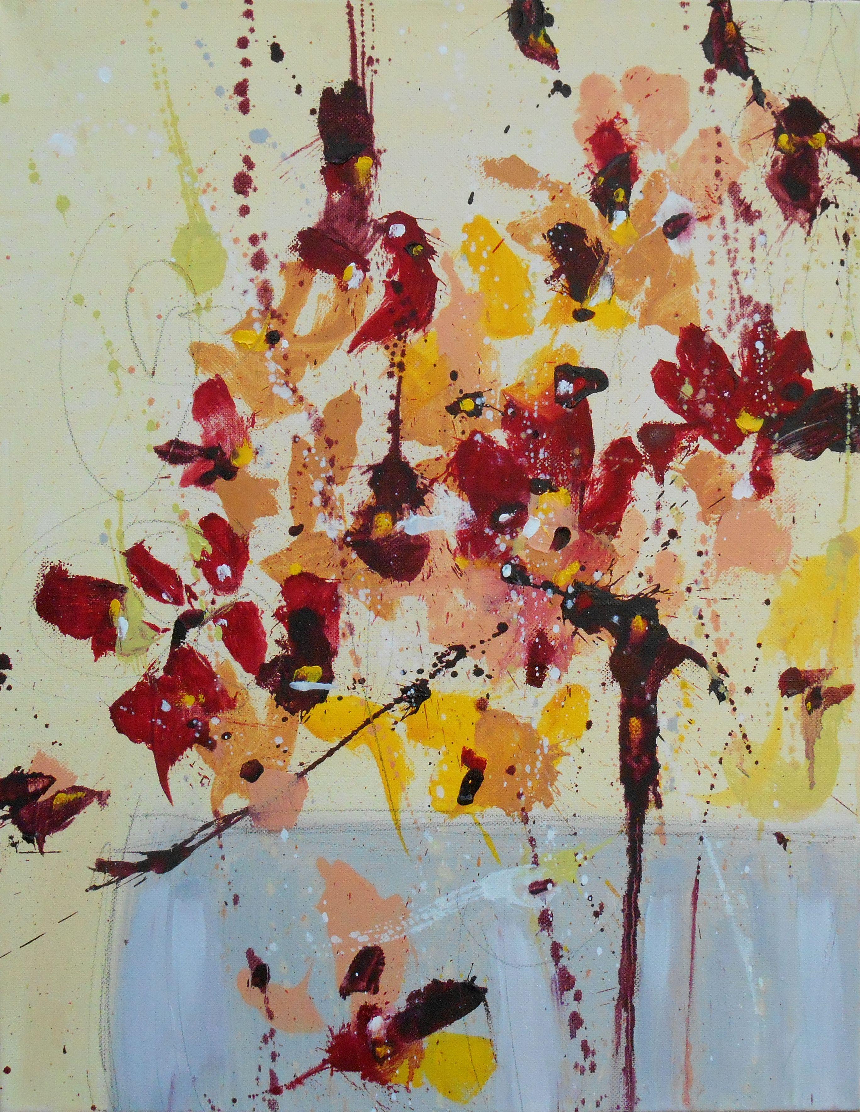 Cynthia  Ligeros Abstract Painting - Fleur de Moisson (Flower of Harvest), Painting, Oil on Canvas