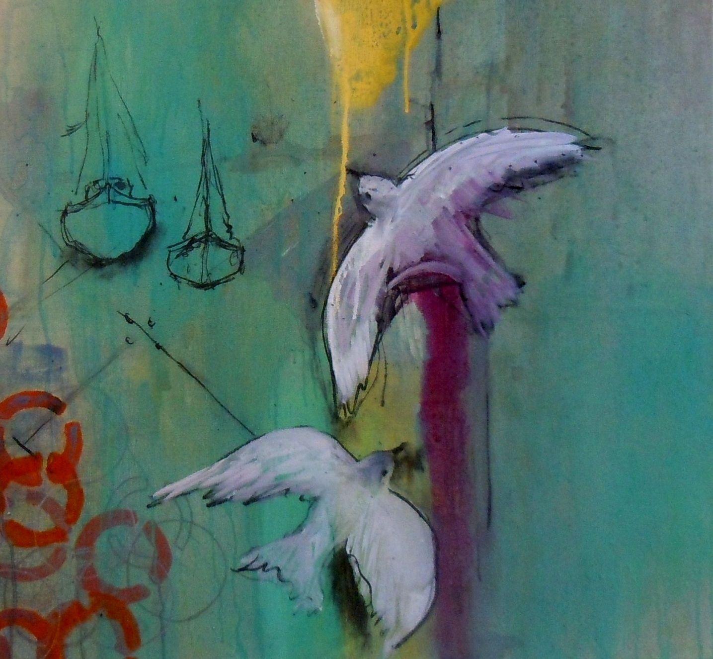 Gathering Momentum, Sun Pier, Pittura, Acrilico su tela - Painting Contemporaneo di Wendy Smith