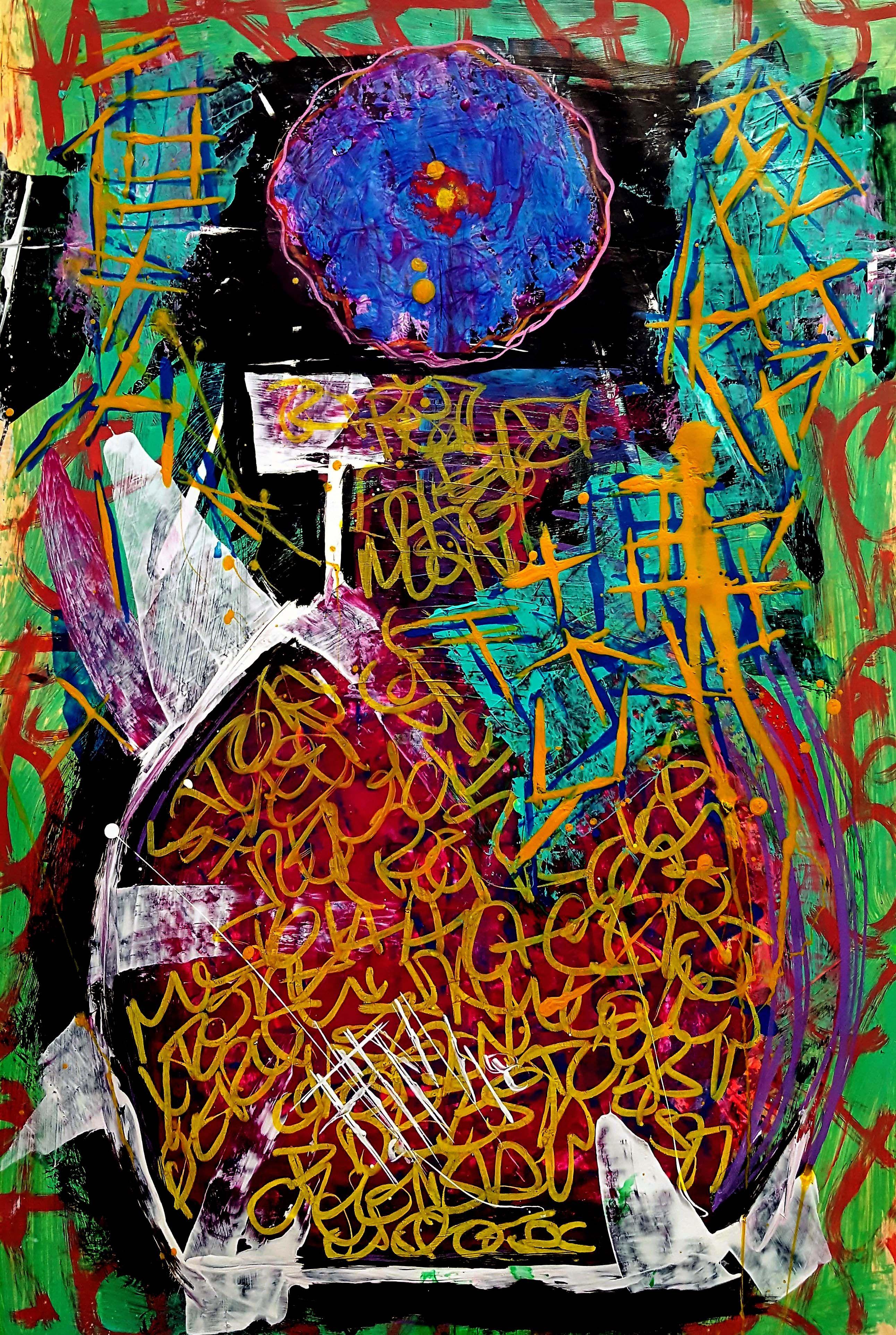 Franck De Las Mercedes Abstract Painting - Vase TÃº, Painting, Acrylic on Paper