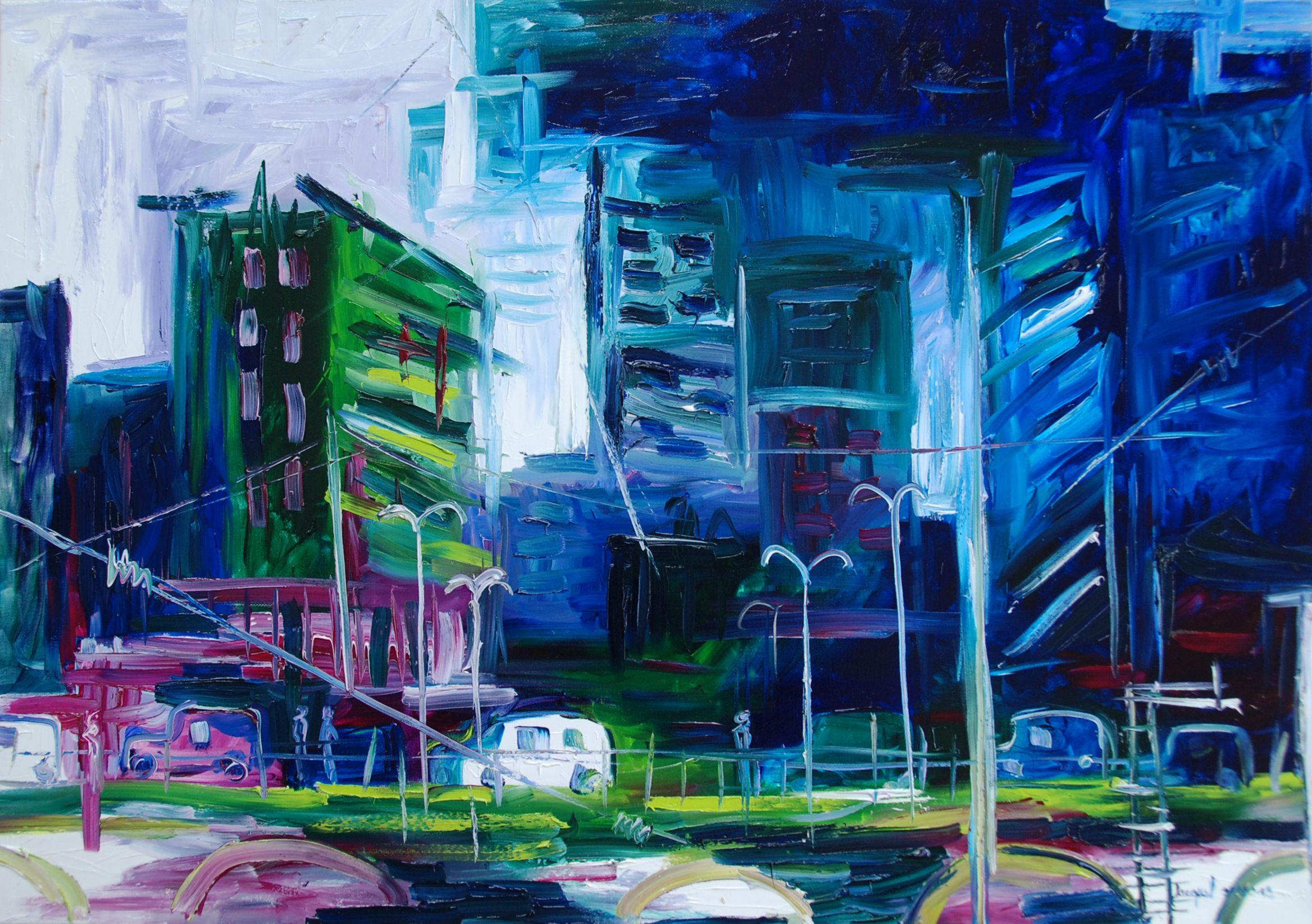 modern city canvas