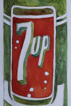 7-up bottle, Painting, Watercolor on Paper