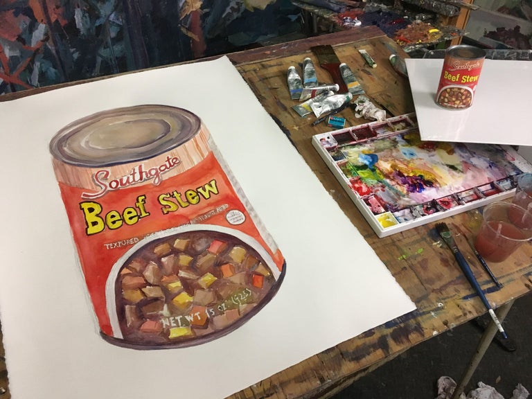 John Kilduff Beef Stew, Painting, Watercolor on Watercolor Paper For Sale at 1stDibs