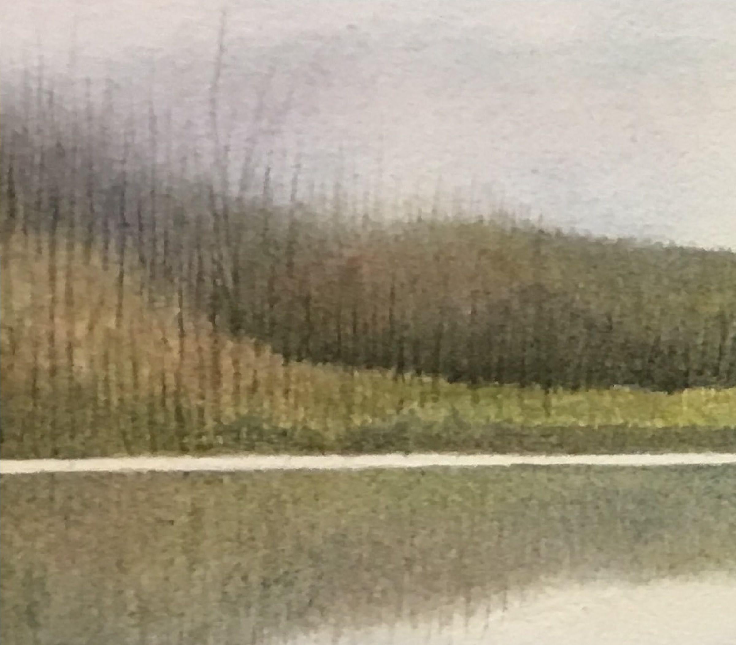 NORTHERN THAMES, Painting, Watercolor on Watercolor Paper - Realist Art by Victor Roschkov