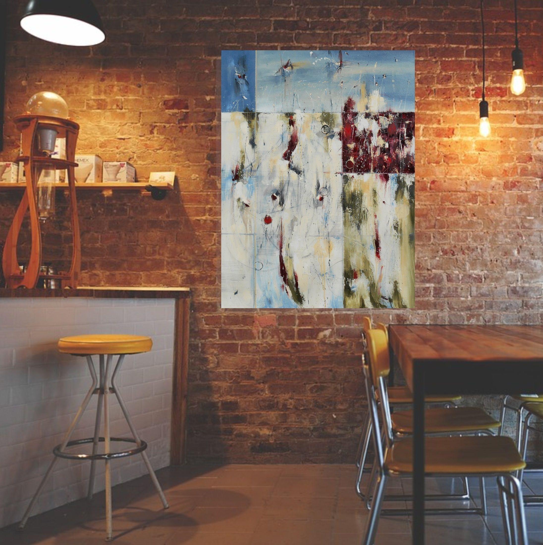 Sweetest Regret, Gemälde, Öl auf Leinwand (Grau), Abstract Painting, von Cynthia  Ligeros