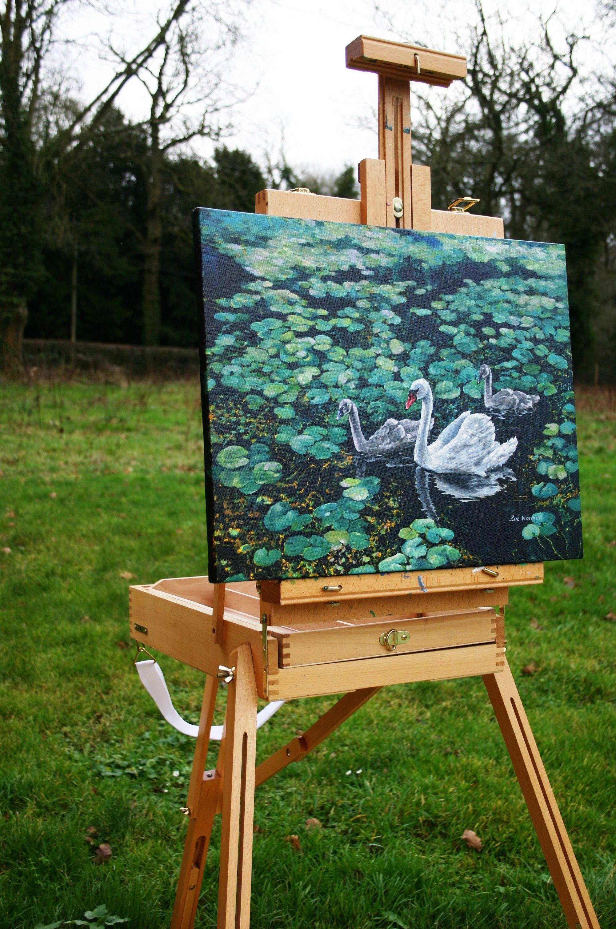 acrylic swan painting