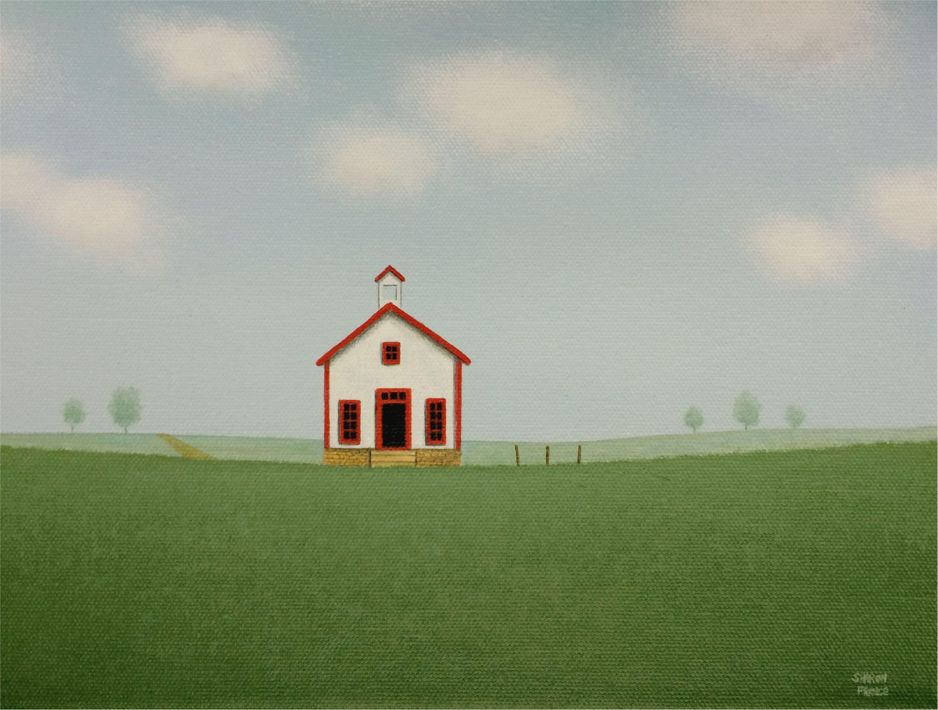 The Old White Schoolhouse, Painting, Acrylic on Canvas 1
