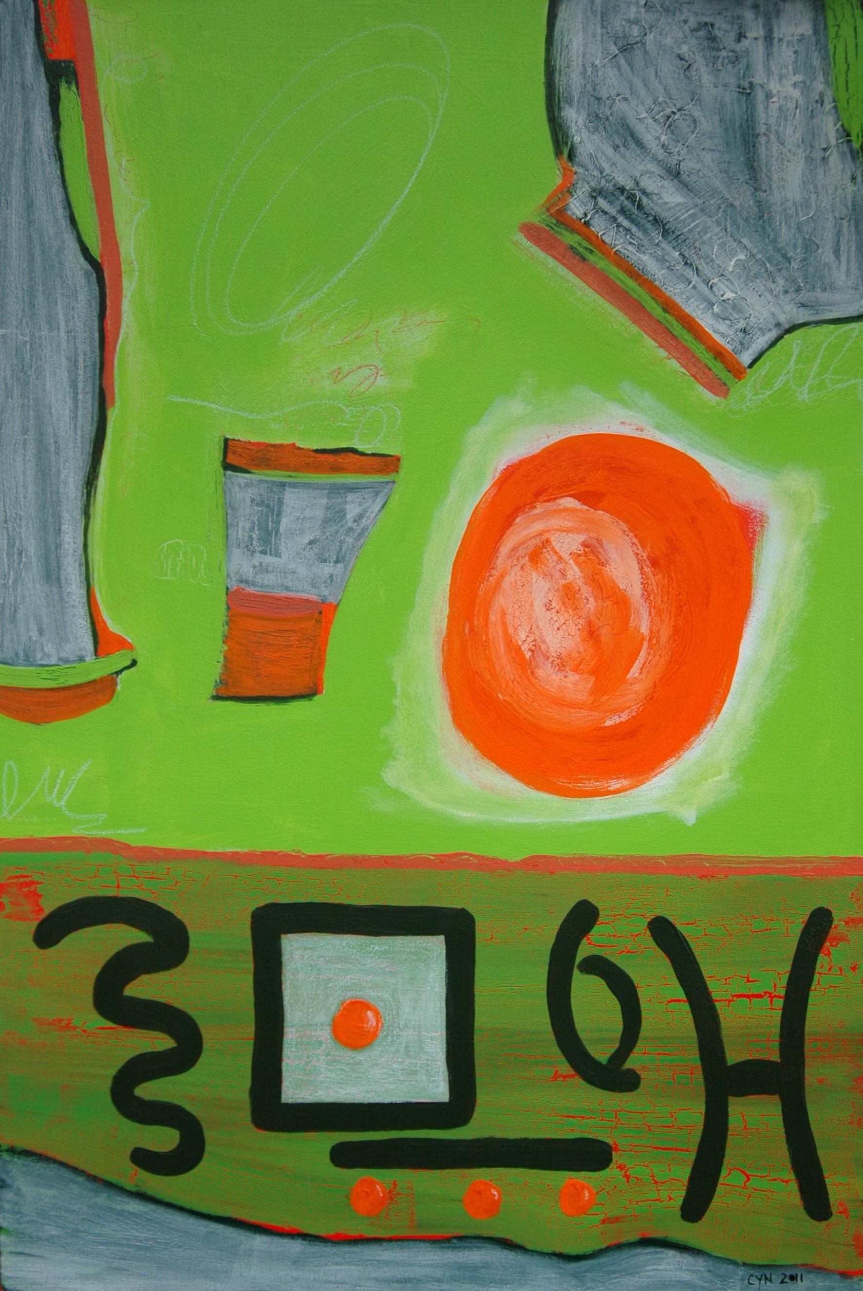 Cyn Macgregor Abstract Painting – Die Ansicht von Gottlieb, Gemälde, Acryl auf Leinwand