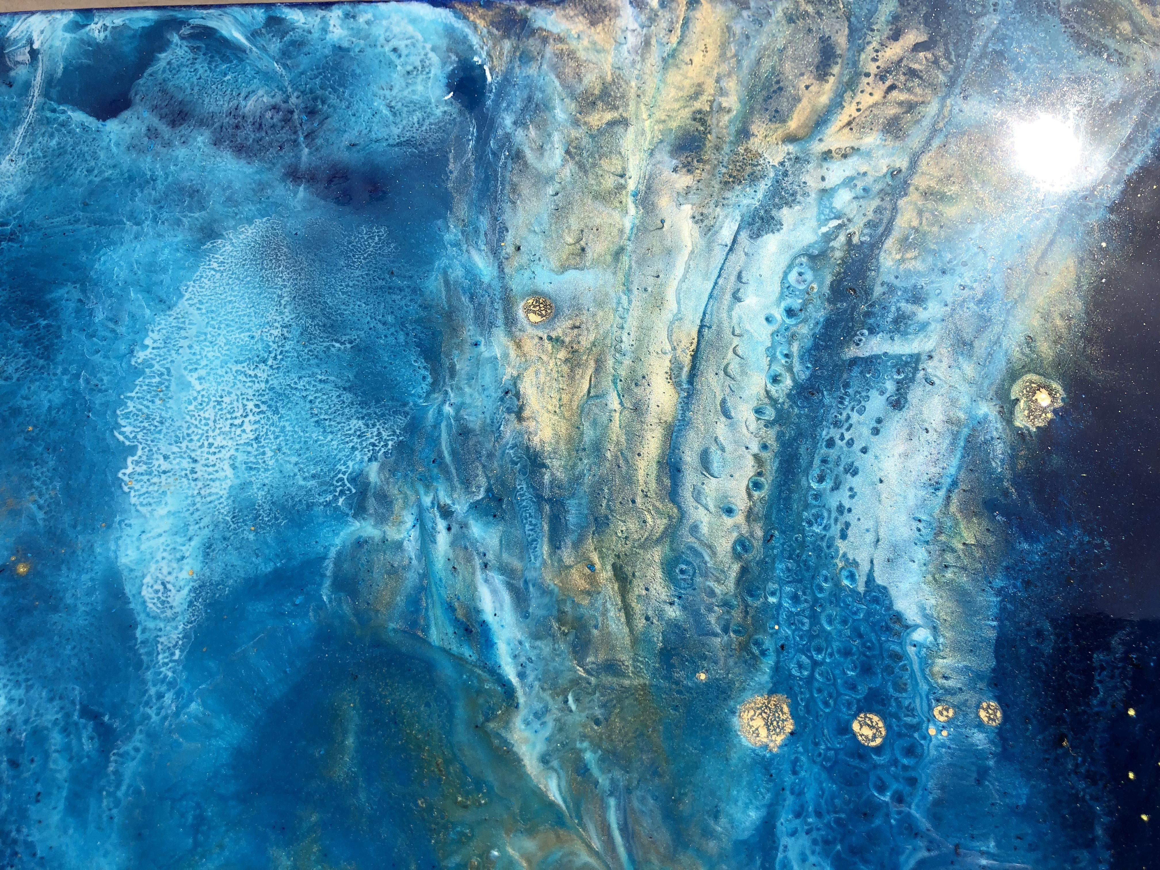 Depths of Cyan, Mixed Media on Canvas 2