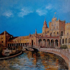 Plaza de EspaÃ±a-Sevilla, Painting, Oil on Canvas