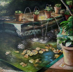 Jardin Andalusien dans la maison du peintre Sorolla, peinture, huile sur toile