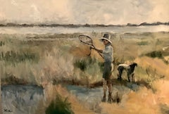 Samuel and Otis Fishing, Painting, Oil on Canvas