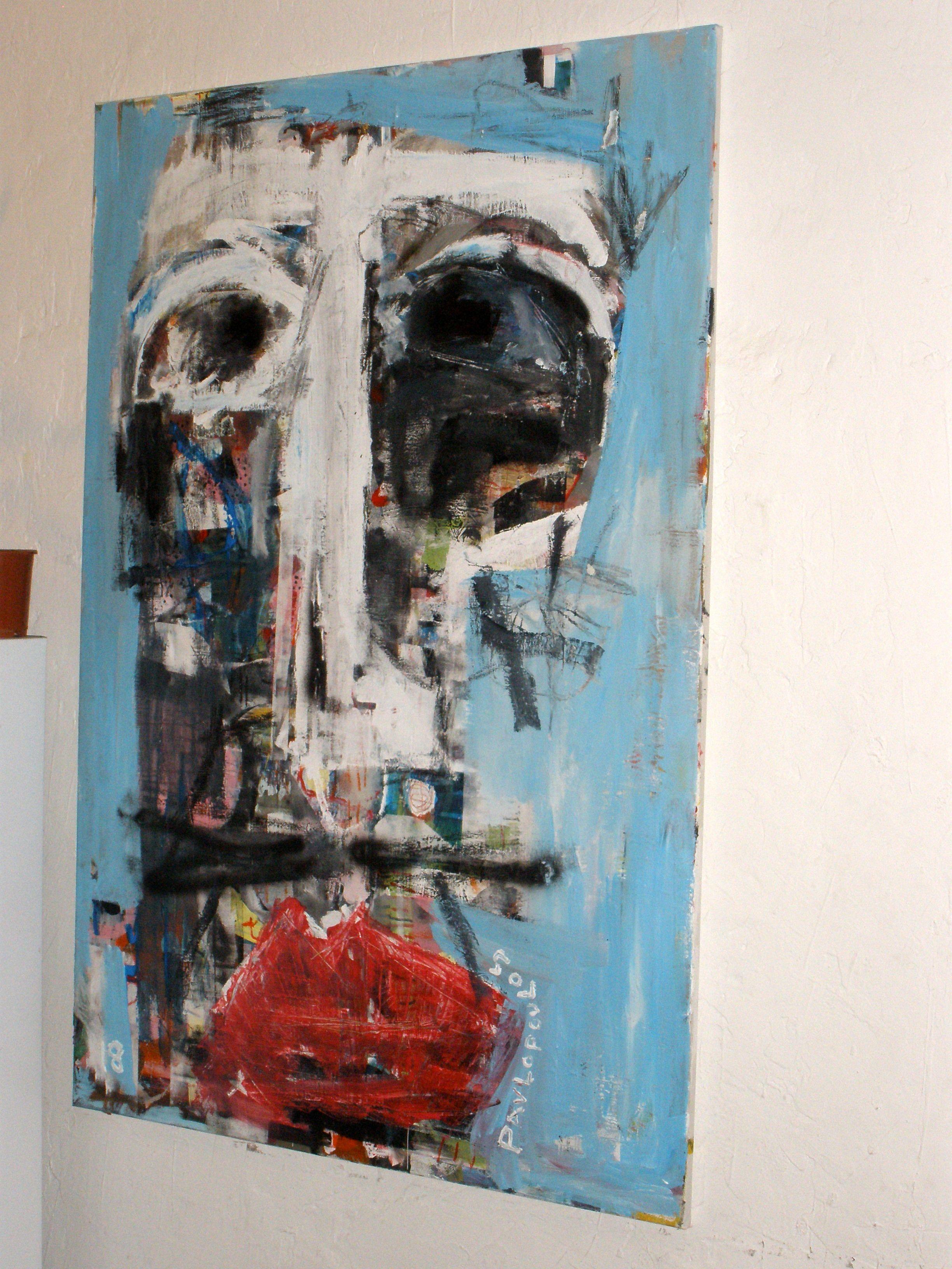 amico, Pittura, Acrilico su tela - Painting di Dimitris Pavlopoulos