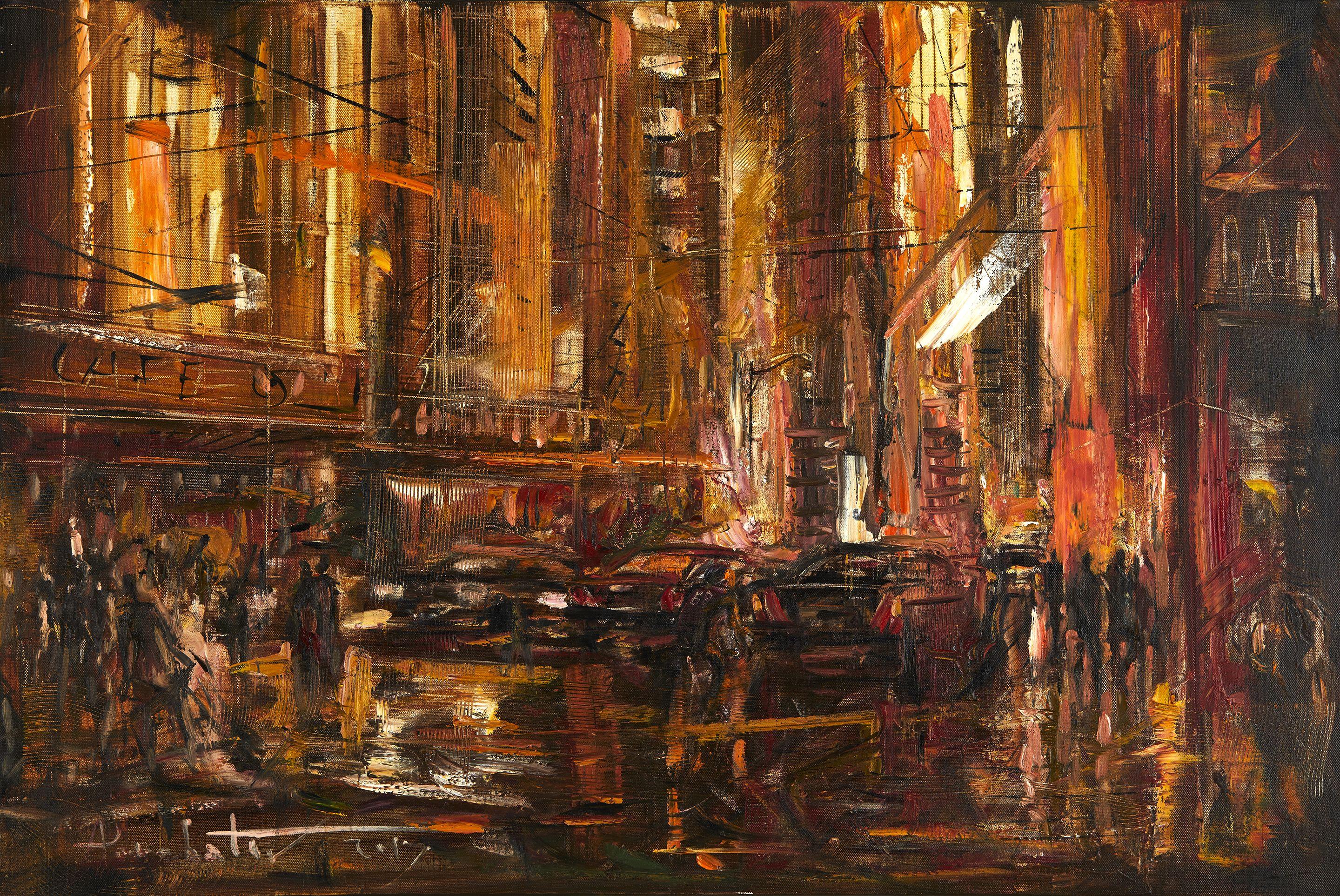 Orari di lavoro. Toronto., Pittura, Olio su tela - Painting di Alexandre Perebatov