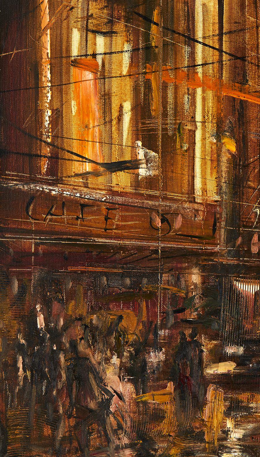 Bloor street e Bay street Intersezione .  Tela di lino su barelle da galleria :: Pittura :: Contemporanea :: Questo pezzo viene fornito con un certificato ufficiale di autenticità firmato dall'artista :: Pronto da appendere: Yes :: Firmato: Yes ::