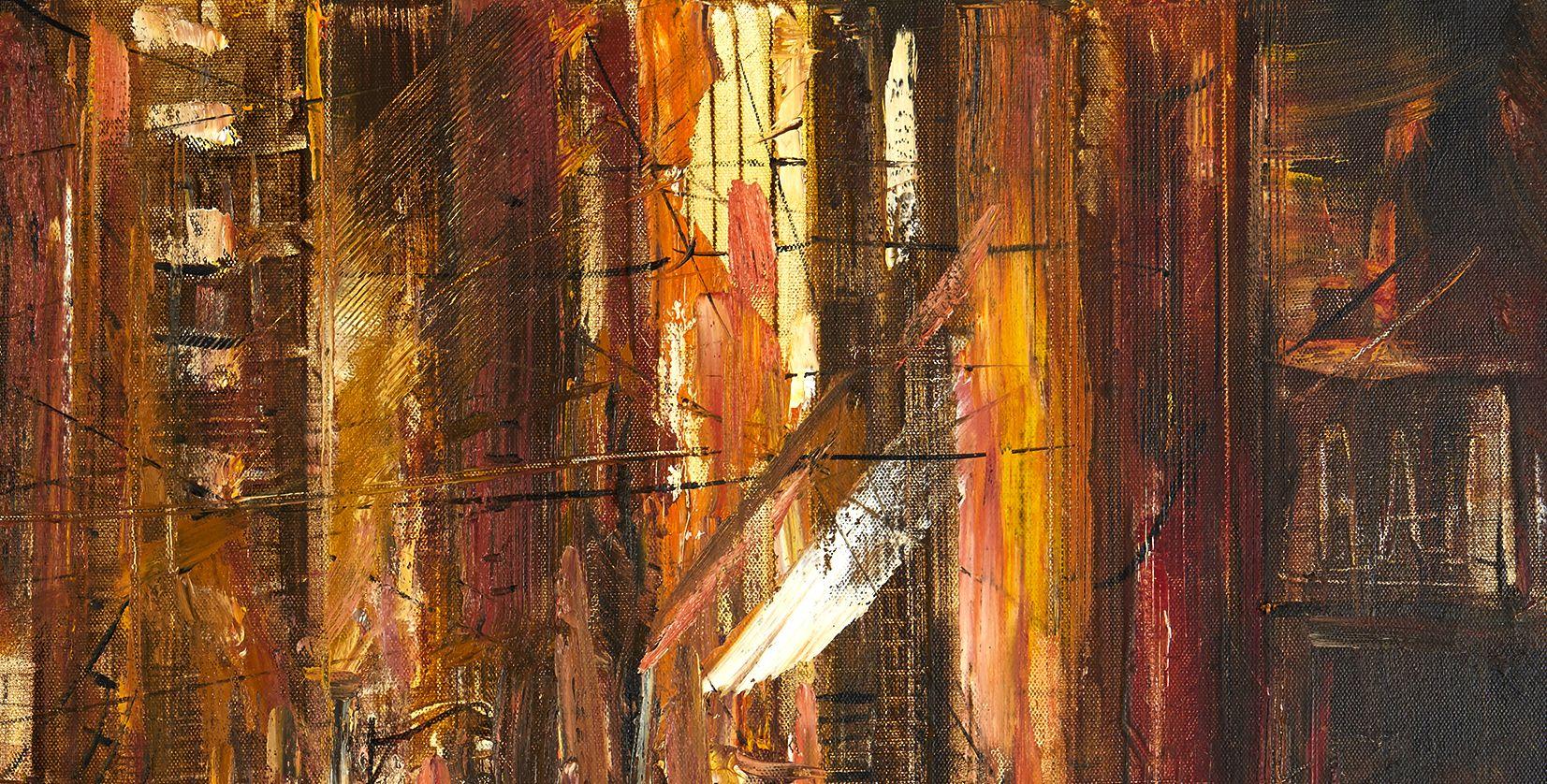 Orari di lavoro. Toronto., Pittura, Olio su tela in vendita 2