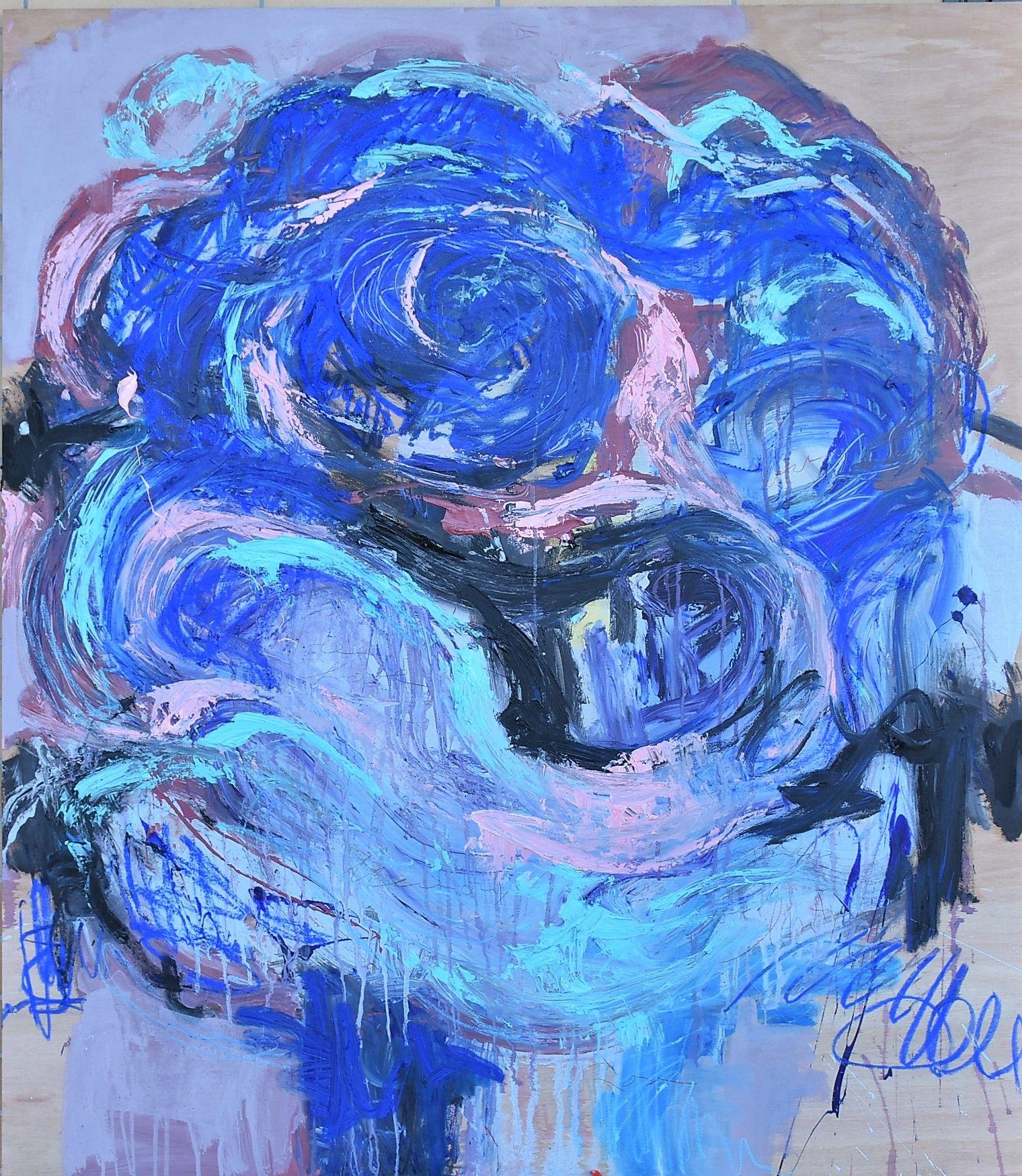 Elisa Costa Abstract Painting - THE ROSE # II, Painting, Oil on Wood Panel