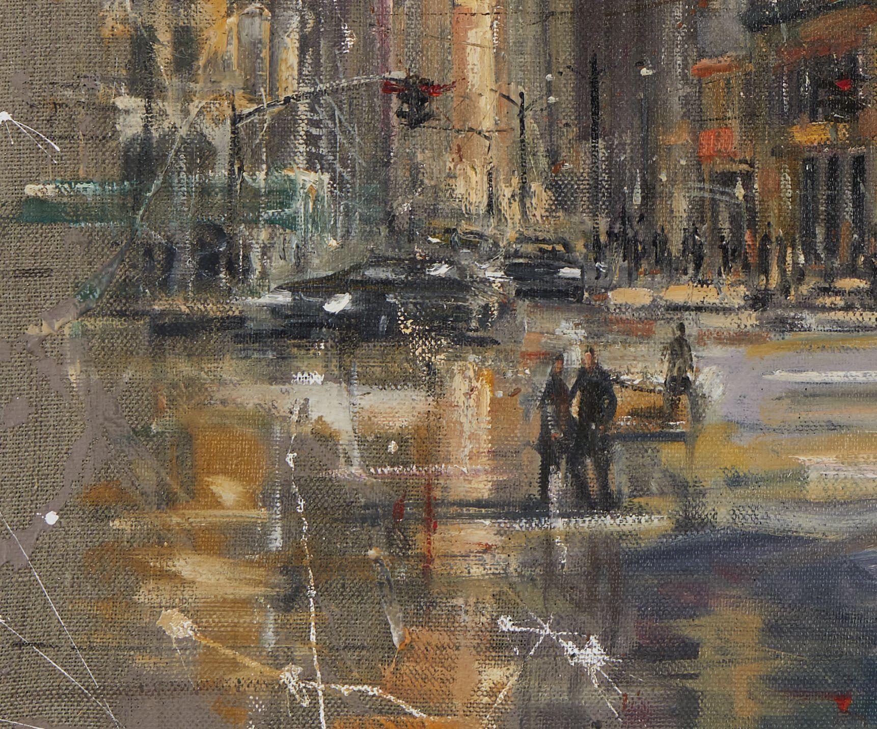 Street in New York City, Gemälde, Öl auf Leinwand im Angebot 2