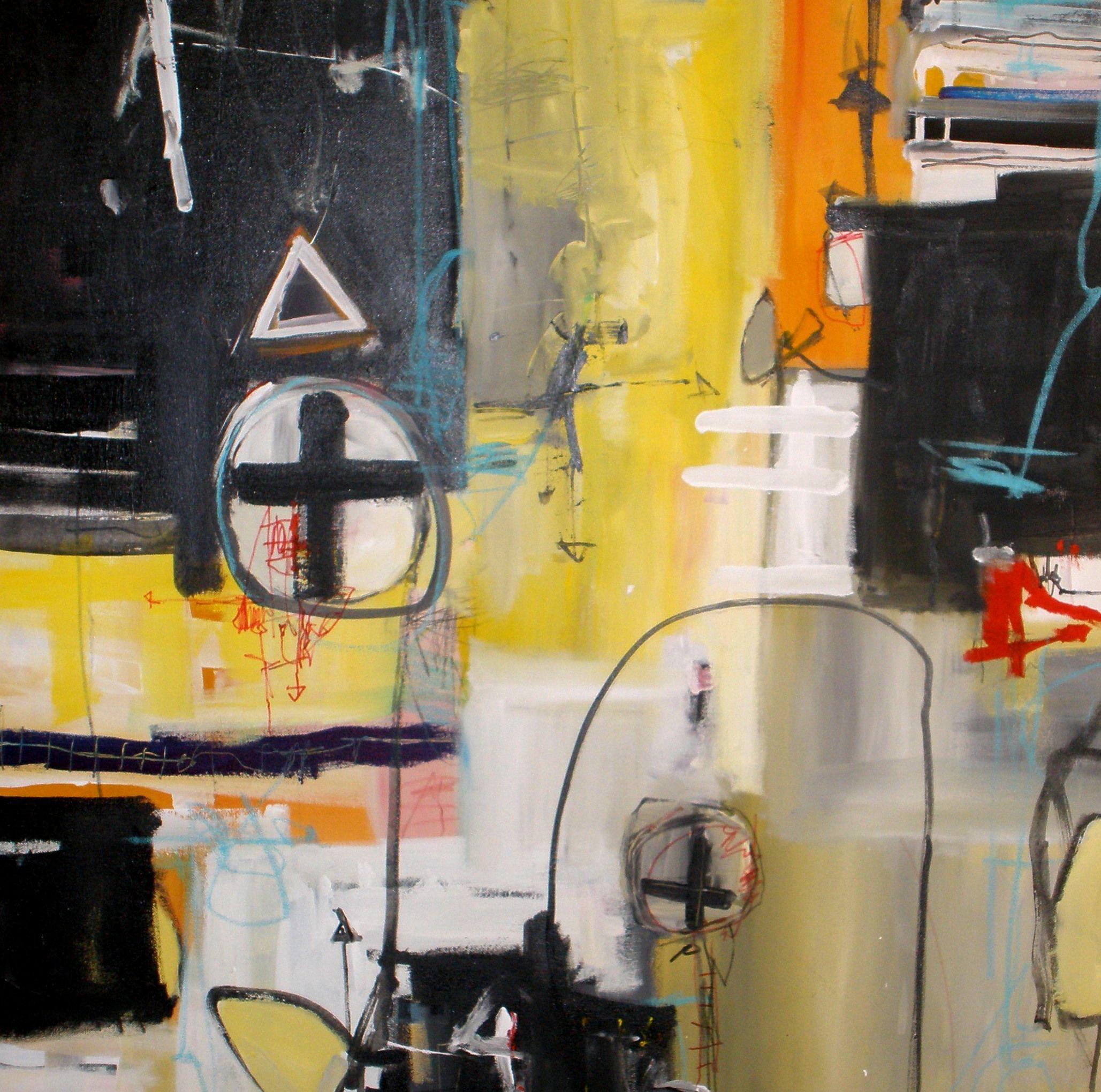 Reflex#2, Painting, Acrylic on Canvas - Beige Abstract Painting by Dimitris Pavlopoulos