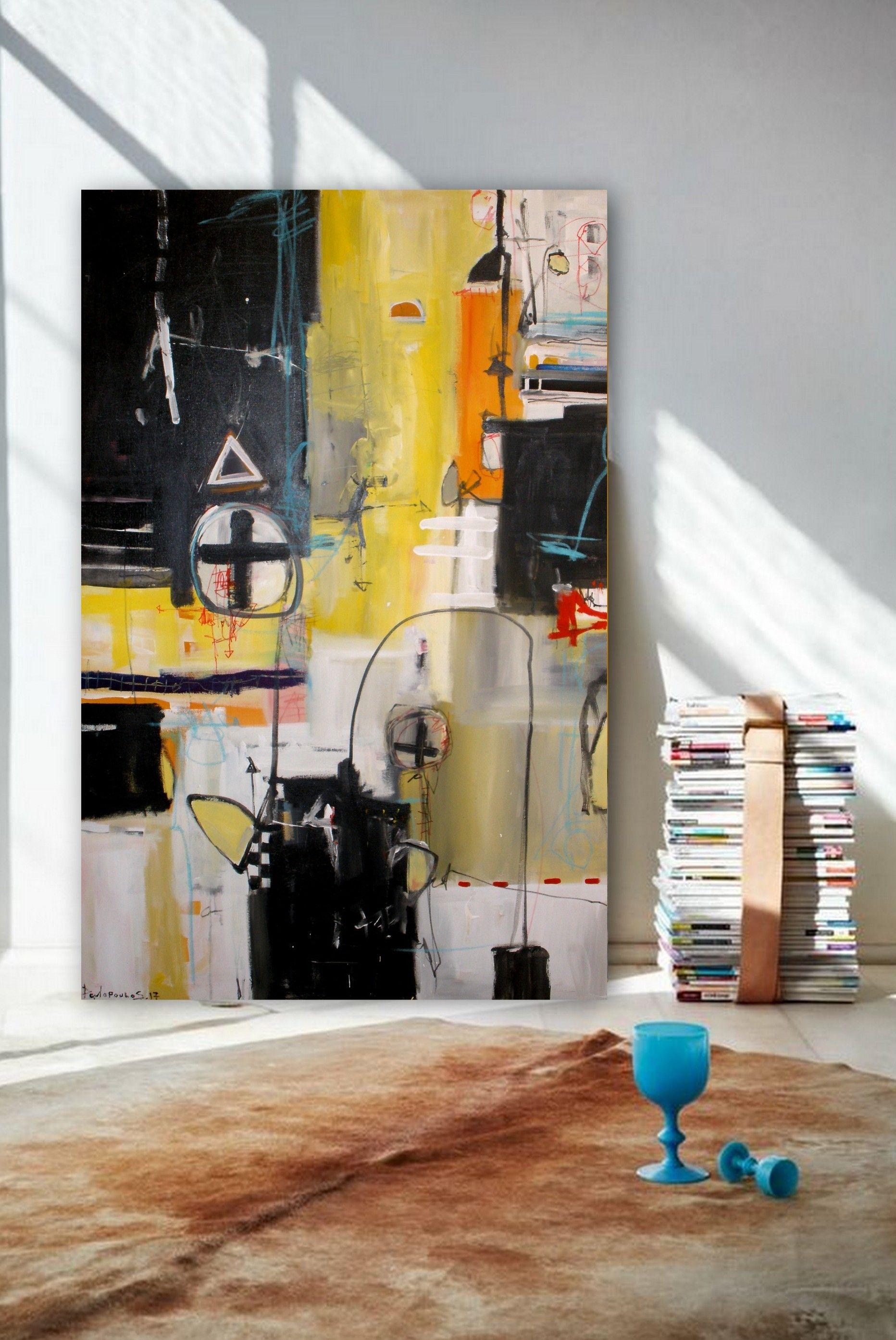 Acrylic  Abstract Painting, Original artwork created by dimitris pavlopoulos.  Size: width:31.4 