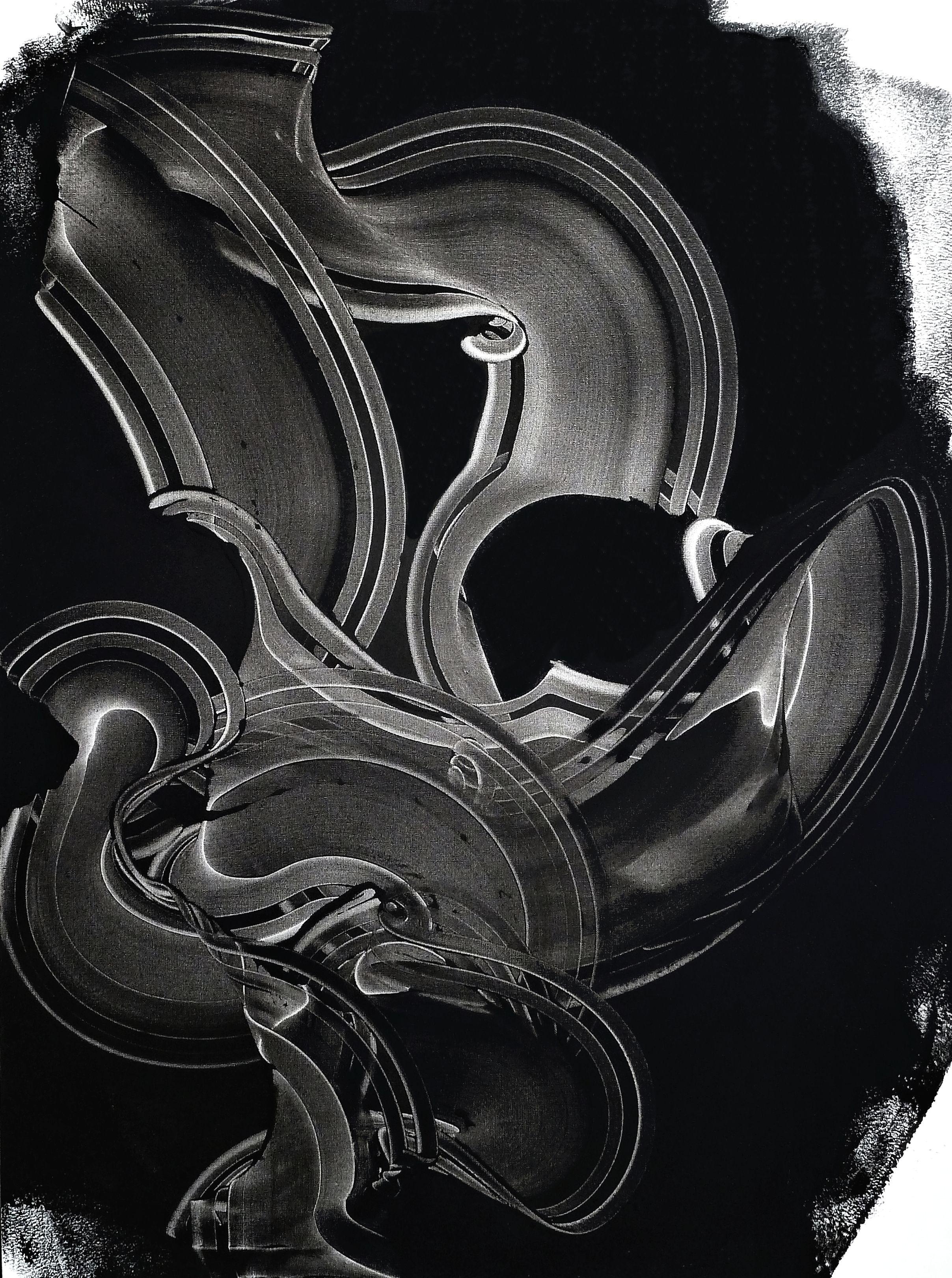 Abstract Painting di Newel Hunter - Cambio di corsia, Pittura, Acrilico su tela