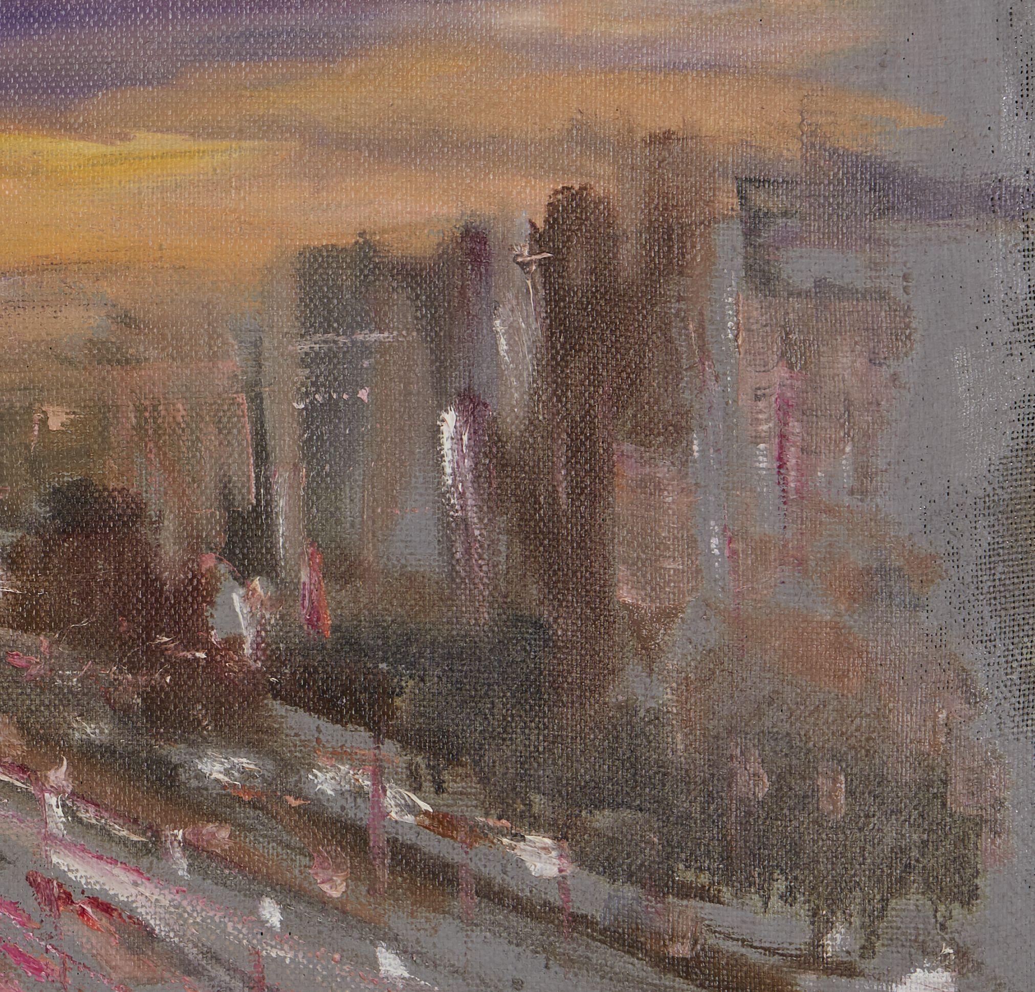 Dipinto su tela di lino.  Barelle da galleria. Può essere appeso senza cornice. :: Pittura :: Moderna :: Questo pezzo viene fornito con un certificato ufficiale di autenticità firmato dall'artista :: Pronto da appendere: Yes :: Firmato: Yes ::