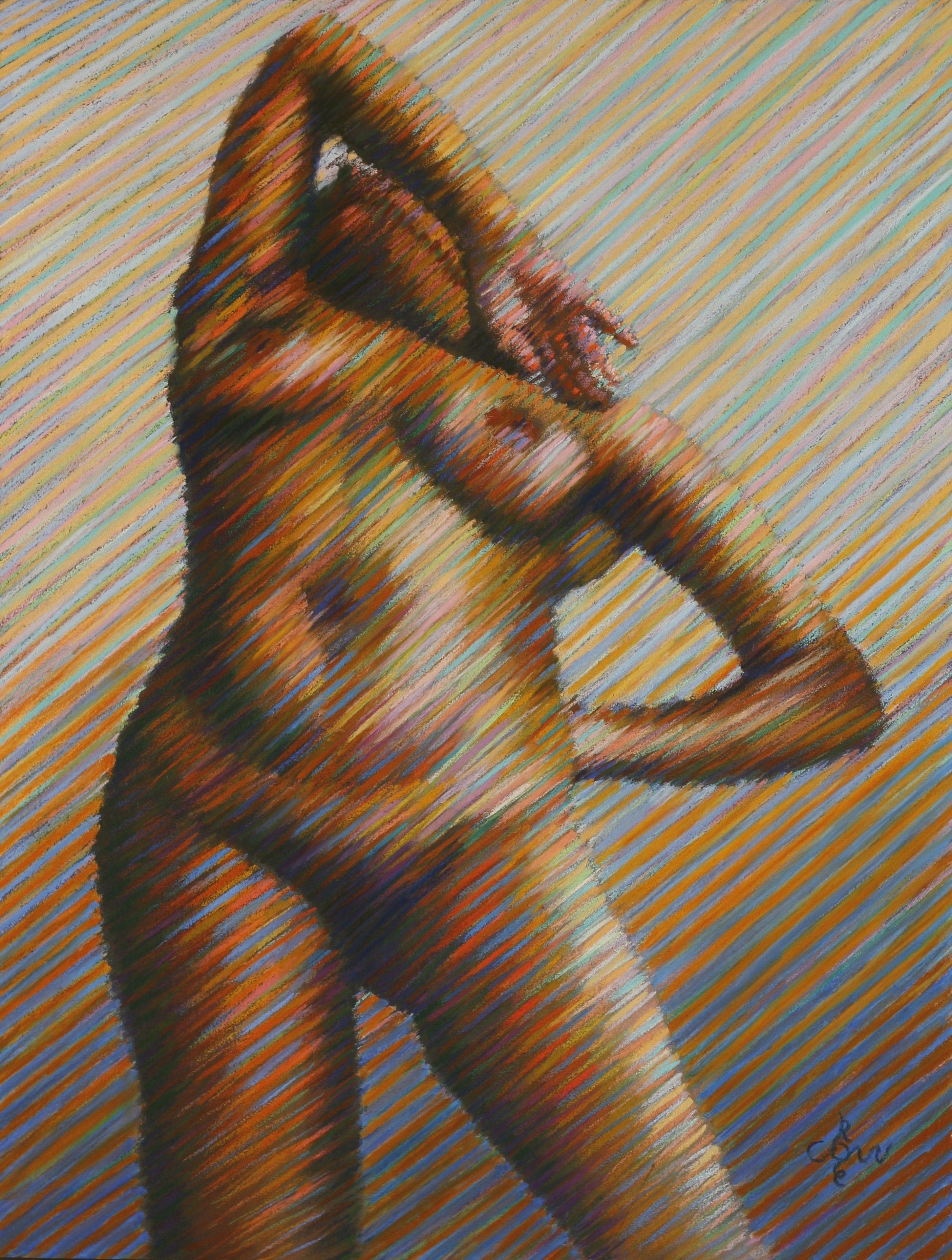 Nude â€“ 02-02-19, Drawing, Pastels on Pastel Sandpaper - Art by Corne Akkers