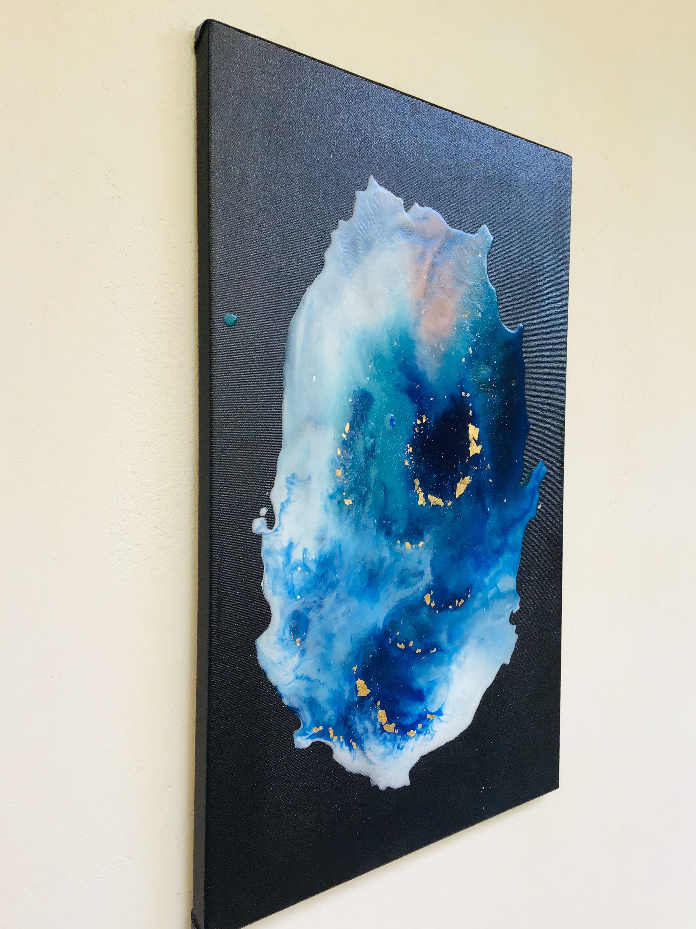lagoon Nebula 14, Mixed Media on Canvas - Abstract Mixed Media Art by Maria Bacha