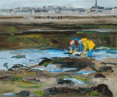 Oil painting low tide Bretagne France, Painting, Oil on Canvas
