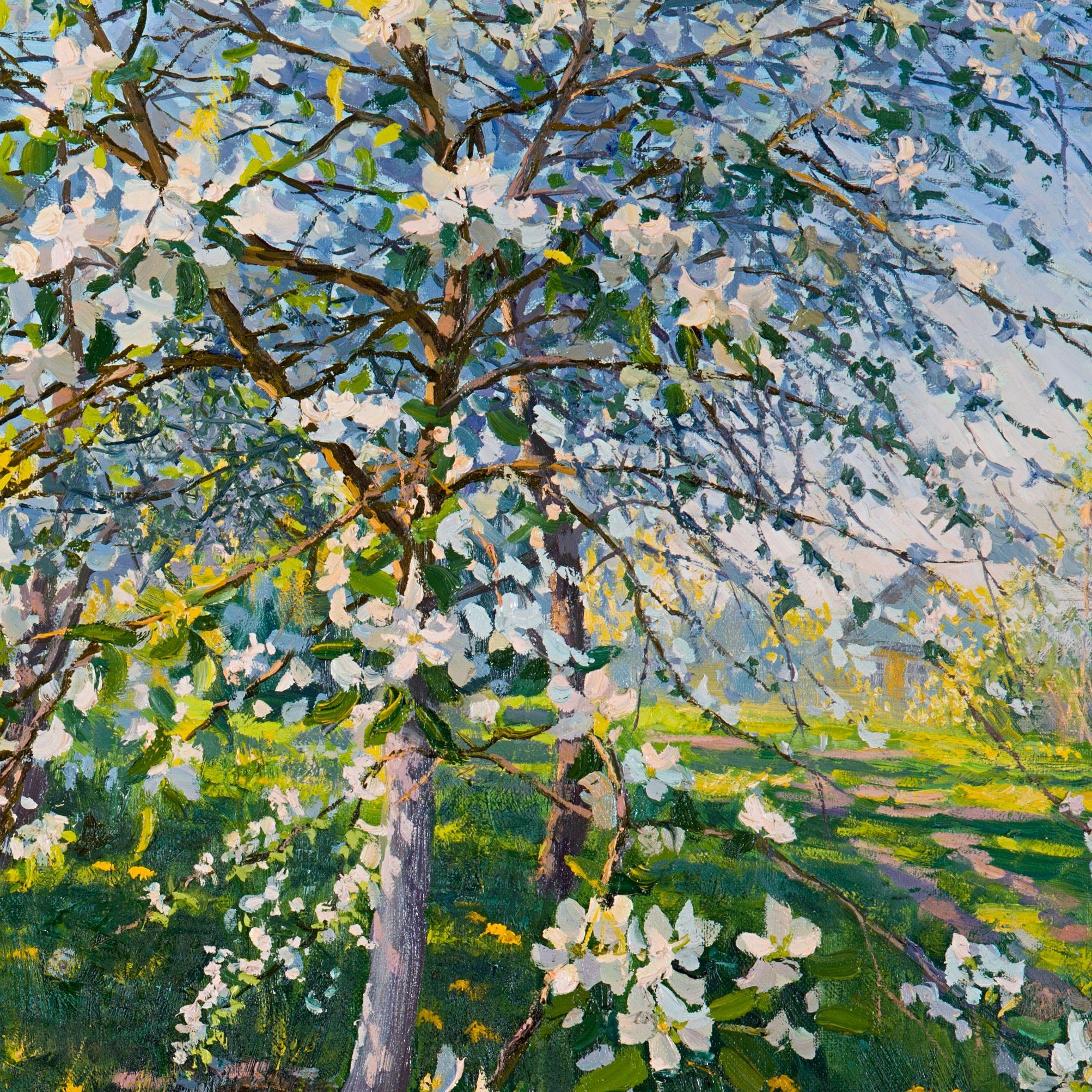 Apple Tree in Bloom, Painting, Oil on Canvas 2