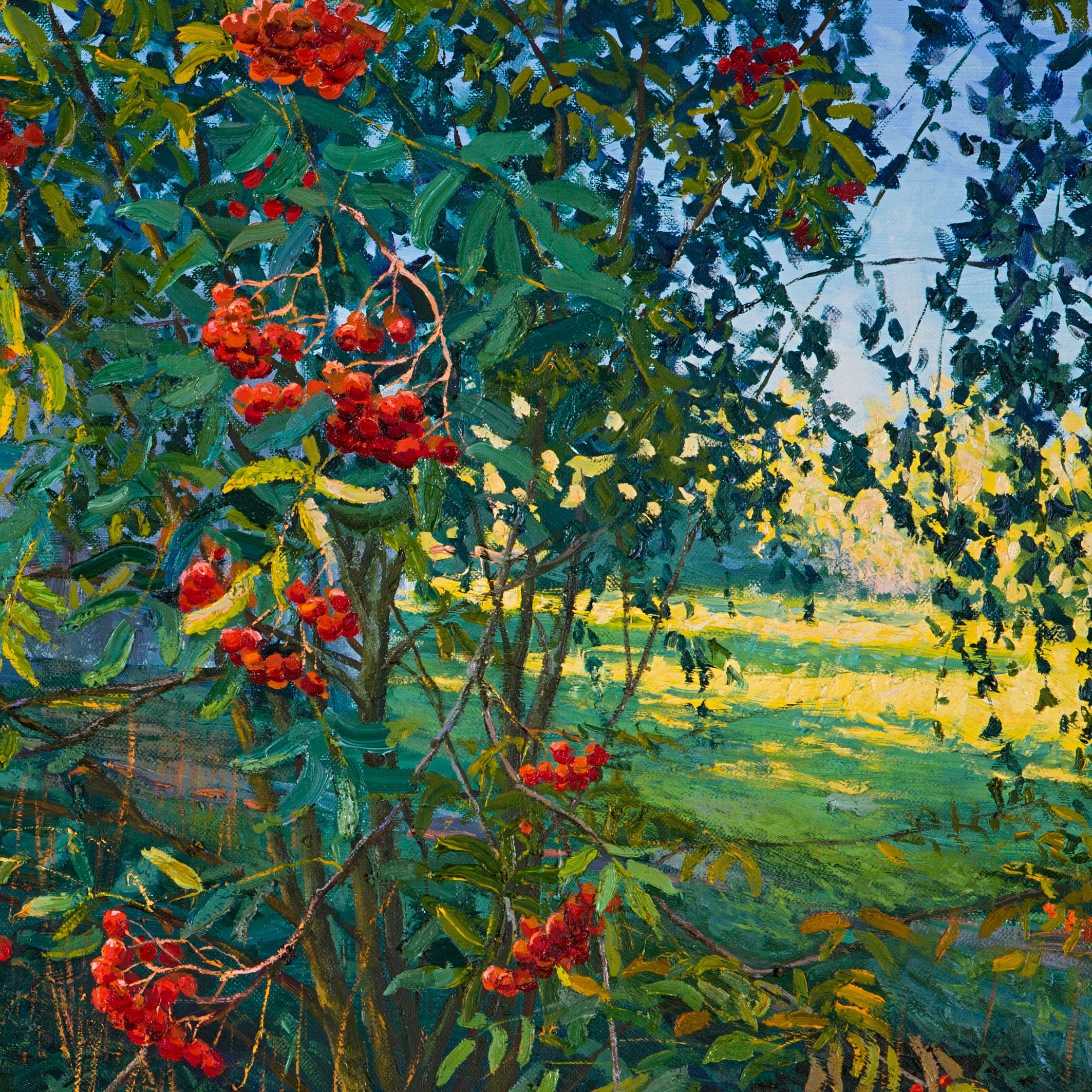 Title: Rowan;  Object type: painting;  Artist: Elena Barkhatkova;  Date made: 2017;  Medium and support: oil on canvas;  Dimensions: h 73 cm ?∙ w 100 cm ?∙ d 3 cm;  Copyright: Elena Barkhatkova :: Painting :: Impressionist :: This piece comes with