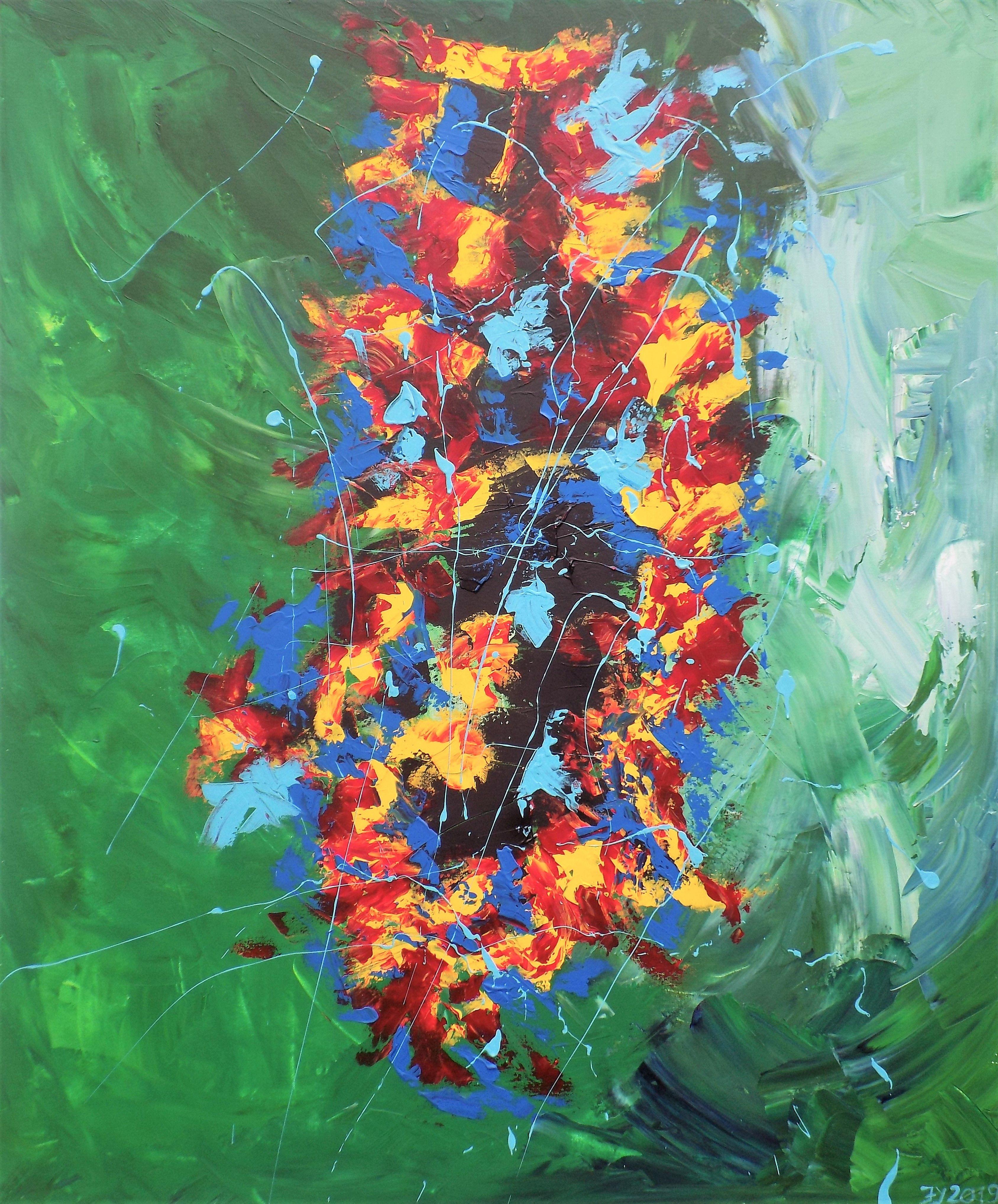 James Presley Abstract Painting - Poseidon Arises, Painting, Acrylic on Canvas