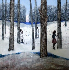 Memory of a Patagonian forest - XXI century, Oil figurative painting, Landscape