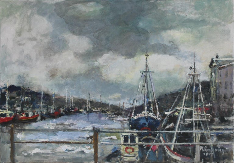 Port - XXI century, Oil on canvas, Figurative, Landscape 1