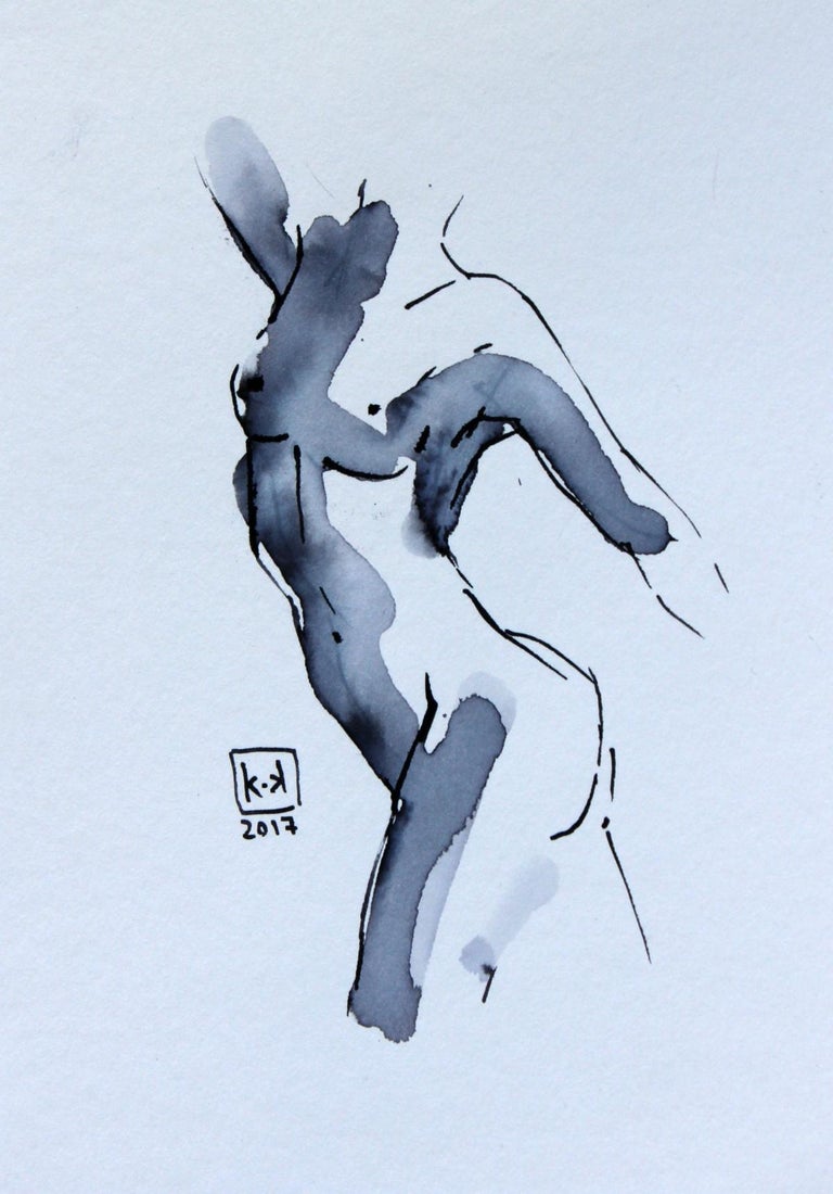 Nude - XXI century, Figurative drawing, Watercolour and ink 1