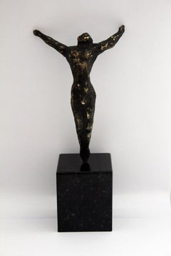 An acrobat - XXI century, Bronze figurative sculpture, Nude