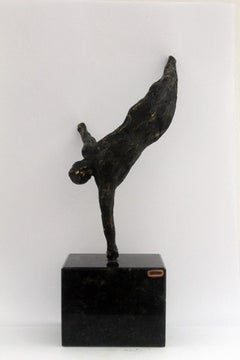 An acrobat - XXI century, Bronze figurative sculpture, Nude