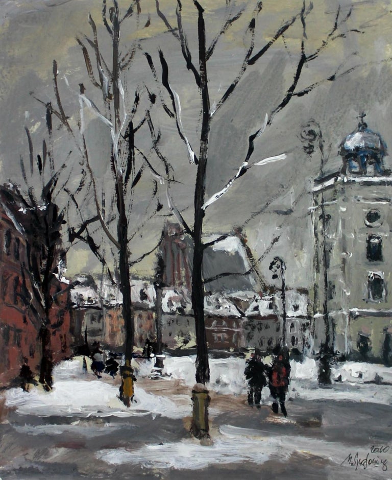 Warsaw Krakowskie Przedmieście XXI century, Oil on canvas, Figurative, Landscape 1